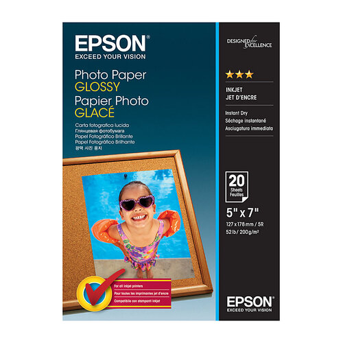 Epson S042544 5x7 Glossy P/Paper - 20 Sheets 200gsm 