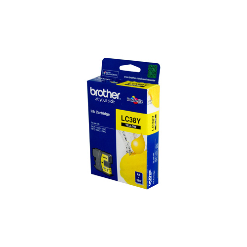 Brother LC-38Y Yellow Ink Cartridge - 260 pages